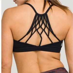NEW I Am Becoming IAB MFG Black Namaste Strappy Yoga Sports Bra Women's Large